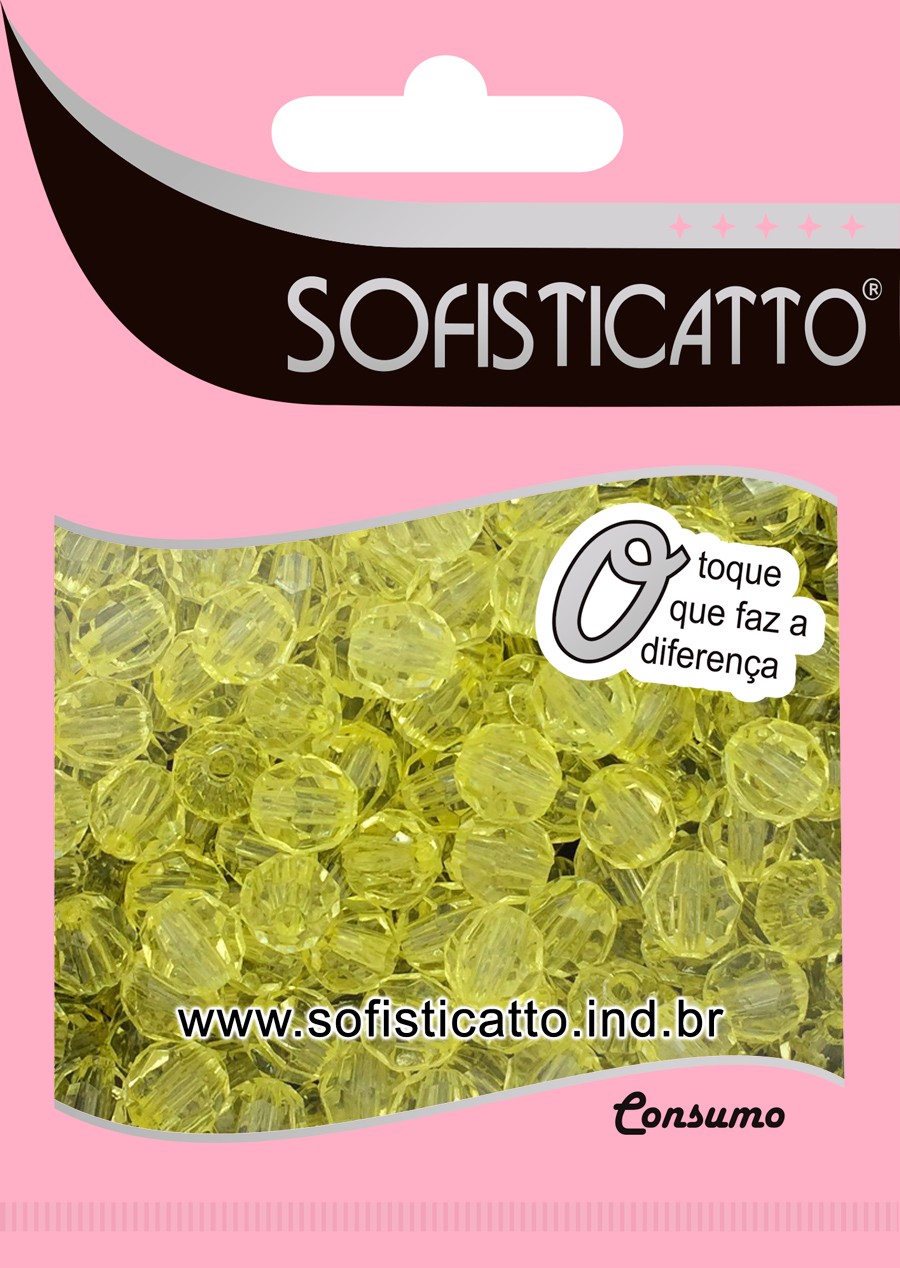 Conta facetada acr&iacute;lica cf 08mm